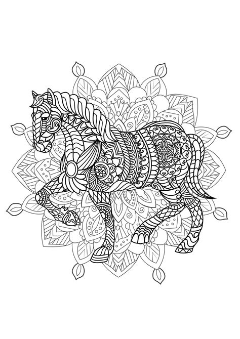 Mandala With Elegant Horse And Complex Patterns Mandalas Adult