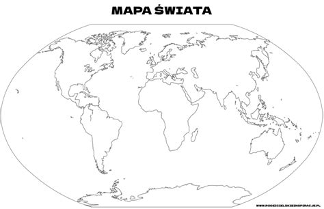 Mapa Świata Do Druku Kolorowanka Szablon Kontury