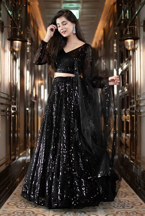 Looking For Authentic Black Sequence Lehenga Choli Set By