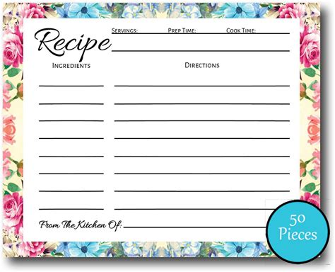 Free Printable 5x7 Recipe Cards