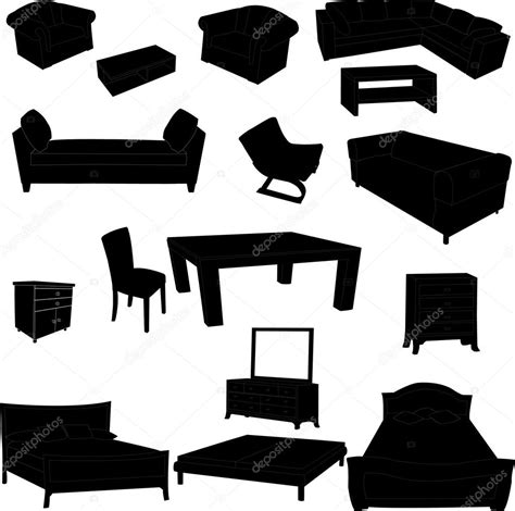 Silhouettes Of Furniture Stock Vector By ©bojanovic 2333914