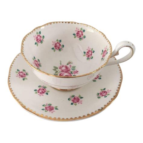 Vintage Royal Stafford English Bone China Rose Tea Cup And Saucer Chairish