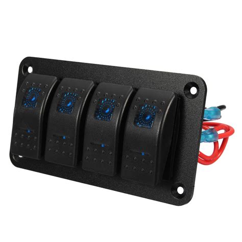 Other Interior And Accessories Universal 4 Gang Led Rocker Switch Panel