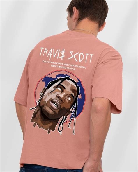 Buy Mens Pink Travis Scott Graphic Printed Oversized T Shirt For Men