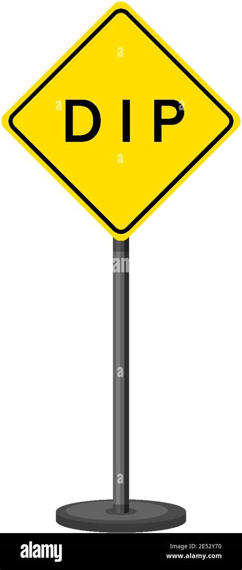 Yellow Traffic Warning Sign On White Background Illustration Stock