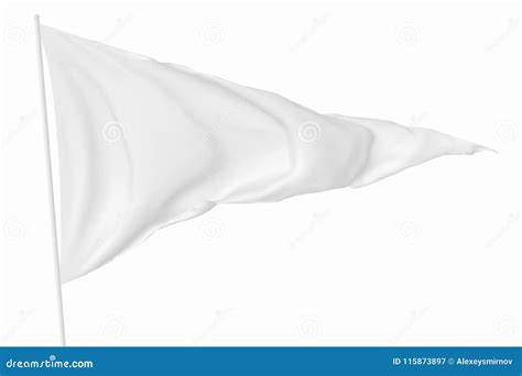 White Triangular Flag With Flagpole Stock Illustration Illustration