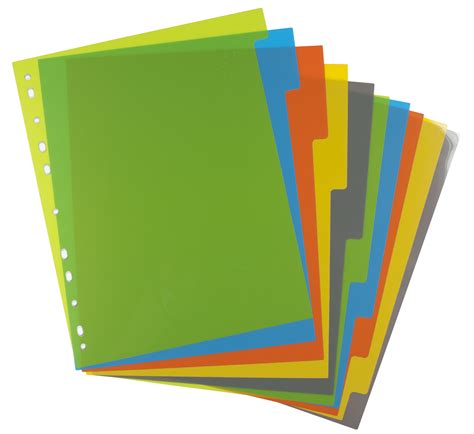 A4 Set Of 10 Wide Index File Dividers Accent Stationers
