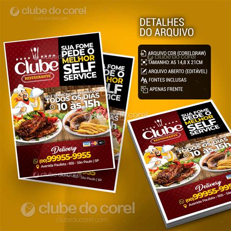 Panfleto Restaurante Modelo Pronto Clube Do Corel