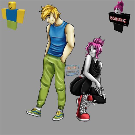 Noob And His Roblox Gf Guest By Aldebearart On Deviantart