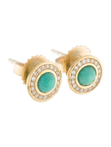 Ippolita 18K Diamond Turquoise Stud Earrings Earrings IPP42595