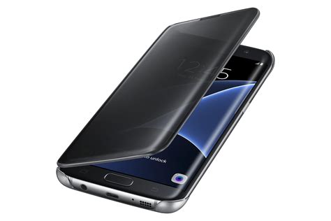 Samsung Galaxy S7 Edge Case S View Clear Flip Cover Black