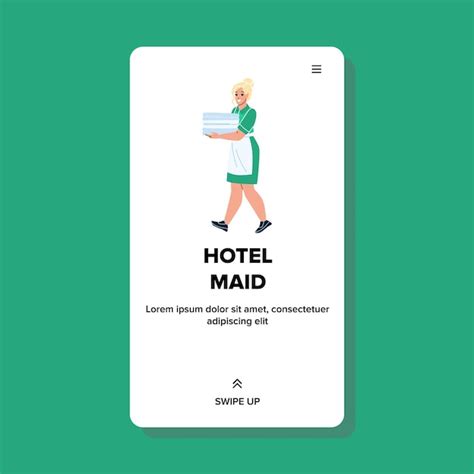 premium vector hotel maid service woman profession and job vector hotel maid lady carry fresh