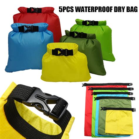 5 Sizes 5pcs 15 6l Large Capacity Waterproof Dry Bags Polyester Taffeta Dry Bags For Camping