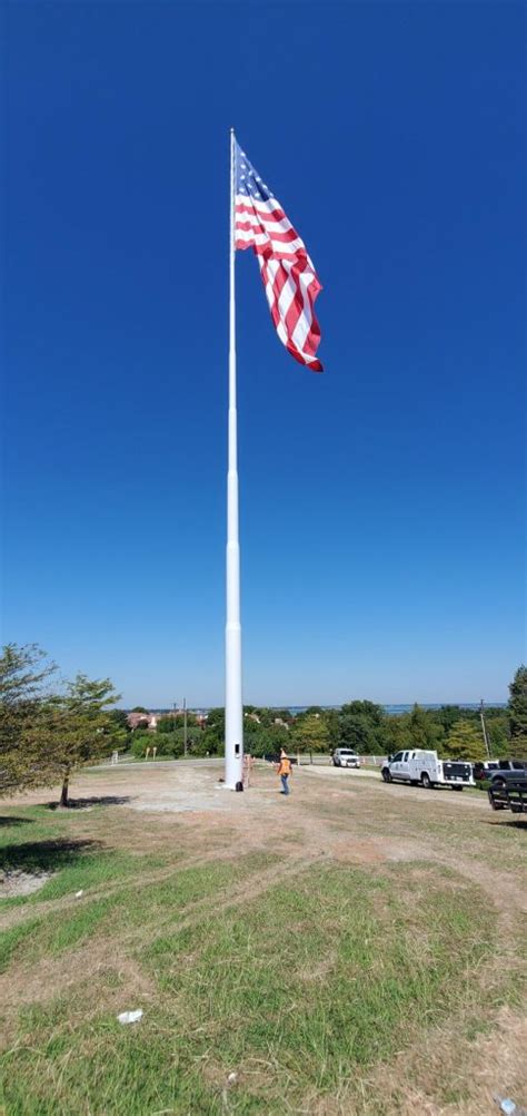 City Of Rockwalls Giant American Flag Is Officially Flying High Blue