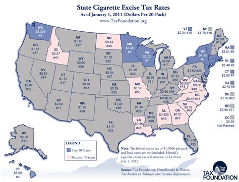 Monday Map State Cigarette Excise Tax Rates Tax Foundation