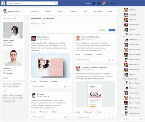 Facebook Home Page Redesign Design Ideas