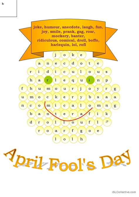 April Fool S Day Word Search English Esl Worksheets Pdf Doc