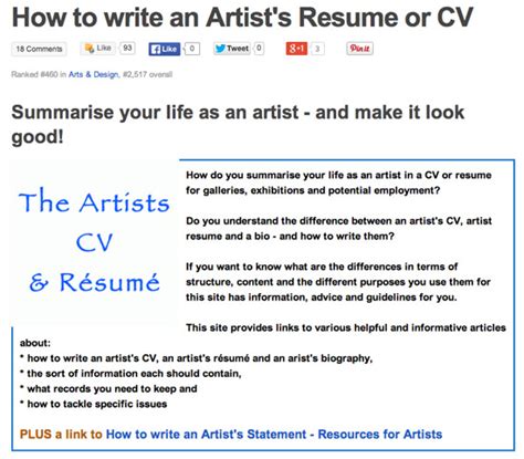 Planning on writing an autobiography? MAKING A MARK: How to write an artist's CV