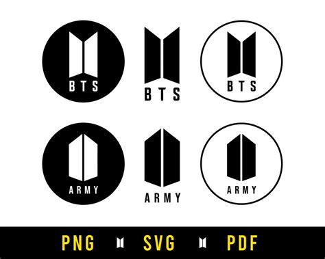Bts Logo Army Bundle Svg Png Pdf Cutfile For Clipart Print Etsy