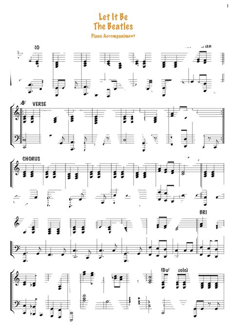 Let It Be The Beatles Sheet Music Bitesize Piano