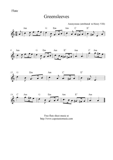 You are welcome to download and print out the free violin sheet music score in pdf. Free Sheet Music Scores: Greensleeves, free flute sheet ...