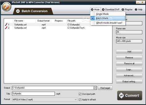 To convert more formats, go to the home page, or select from the conversions page. Download iPixSoft SWF to MP4 Converter 4.3.0