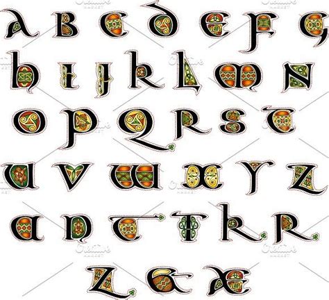 Decorative Celtic Alphabet Celtic Alphabet Celtic Letters Alphabet