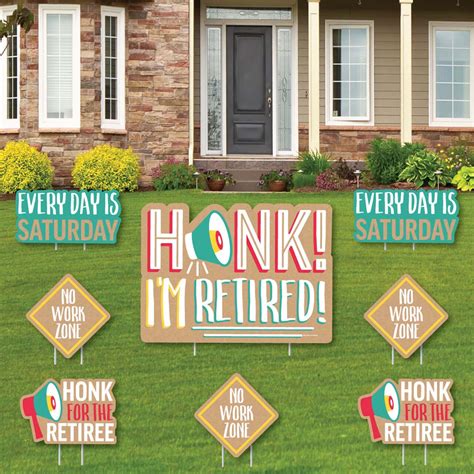 Big Dot Of Happiness Honk Im Retired Yard Sign And Outdoor Lawn