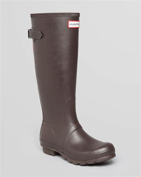 Hunter Rain Boots Original Back Adjustable In Brown Lyst