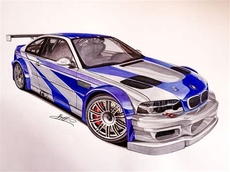 Bmw M3 Gtr Nfs Most Wanted Drawing Supercar By Filo Pinterest Bmw