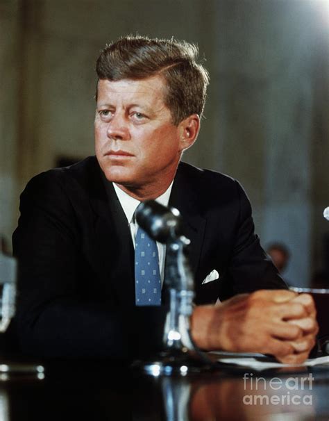 President John F Kennedy On First Day By Bettmann