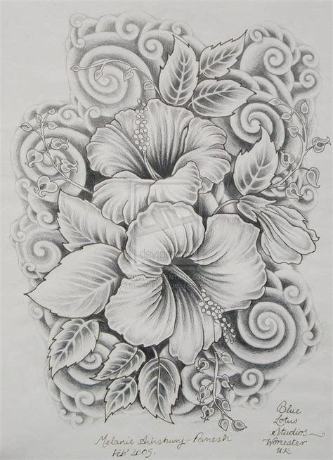 Hibiscus By Mapanesh On Flores Hawaianas Dibujos Dibujos De Flores
