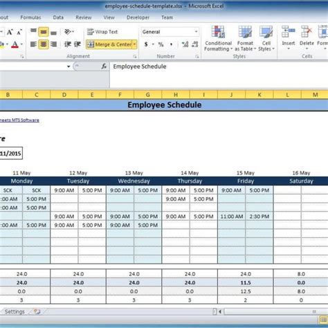 Excel Spreadsheet Scheduling Employees — Db