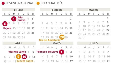 Calendario Laboral AndalucÍa Con Todos Los Festivos