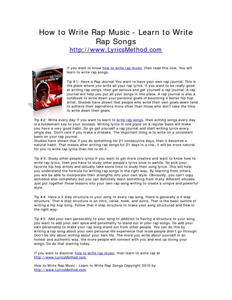 How To Write A Rap Song Step By Step How To Write A Good Rap Song From Start To Finish Dailywn