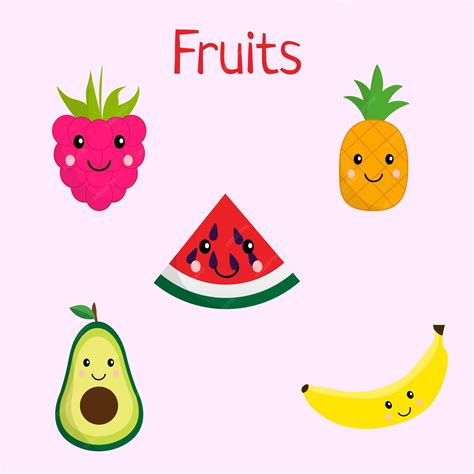 Premium Vector Cute Fruits Clipart