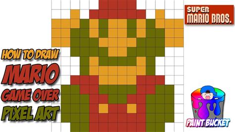 How To Draw Super Mario Super Mario Bros Pixel Art Drawing Tutorial