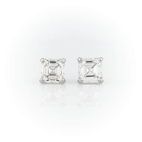 Blue Nile Signature Asscher Diamond Stud Earrings In Platinum 4 05 Ct