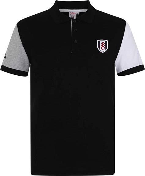 Fulham Fc Official Soccer T Mens Contrast Sleeve Polo Shirt At