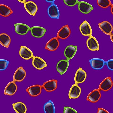 Gafas De Sol De Color 3d Realistas Lentes Negras Vector De Fondo De