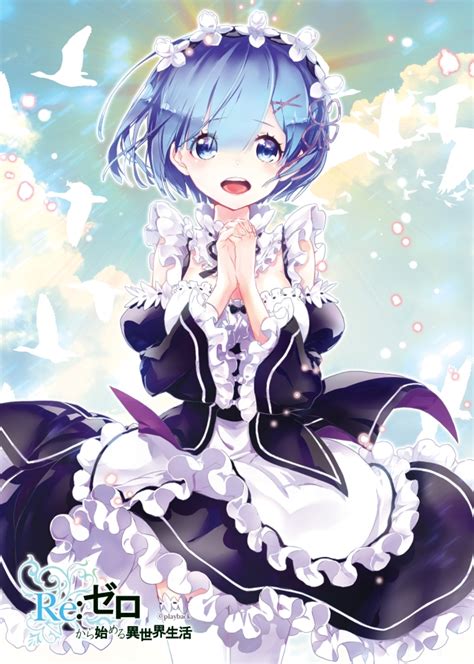 Safebooru Blue Eyes Blue Hair Blush Dress Headdress Rezero Kara Hajimeru Isekai Seikatsu Rem