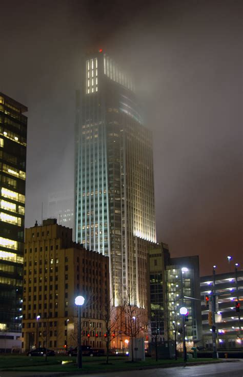 Omaha Ne First National Bank Building As Fog Rolls In Photo Picture