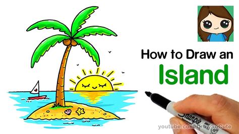 Later draw on some leaves for your tree like above and then erase those two circles to define your tree even more. How to Draw an Island with a Coconut Tree Easy