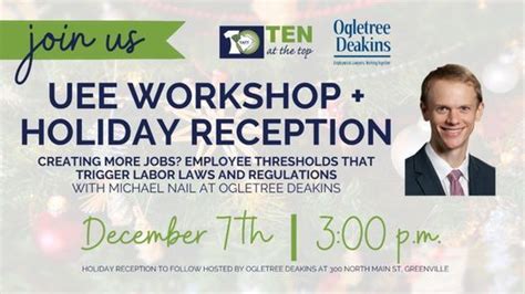 Upstate Entrepreneur Ecosystem Workshop Holiday Reception Ogletree