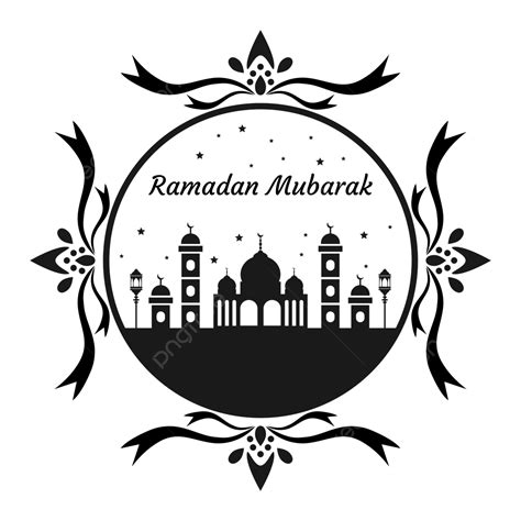 Diseño De Ramadan Mubarak Con Mosque Y Linterna Imágenes Png Ramadán