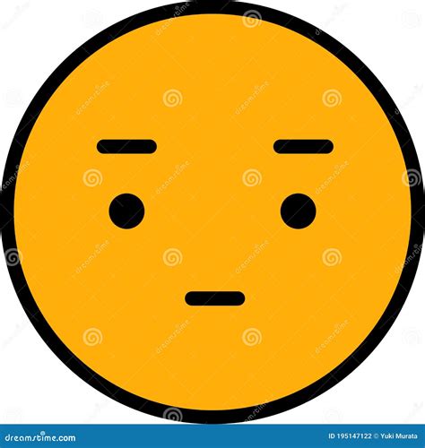 Orange Round Emoticon Icon Stock Vector Illustration Of Circle 195147122