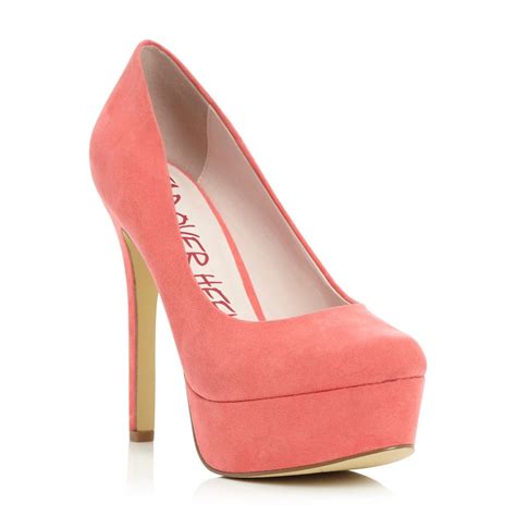 Head Over Heels By Dune Pink Micro Fibre Bewitched High Heeled Platform