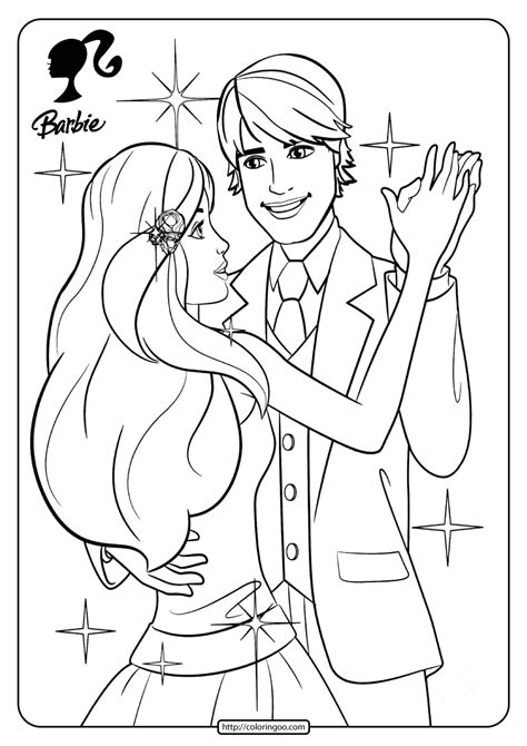 Printable Barbie And Ken Dancing Pdf Coloring Pages 12