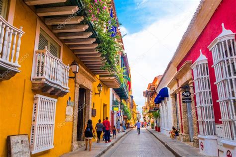 Cartagena Colombia 30 De Octubre De 2017 Desconocidos Caminando Y