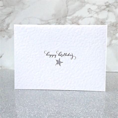 Calligraphy And Star Happy Birthday Card By Rock Paper Stars